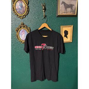 7 Brew Black Logo Shirt Sz Large